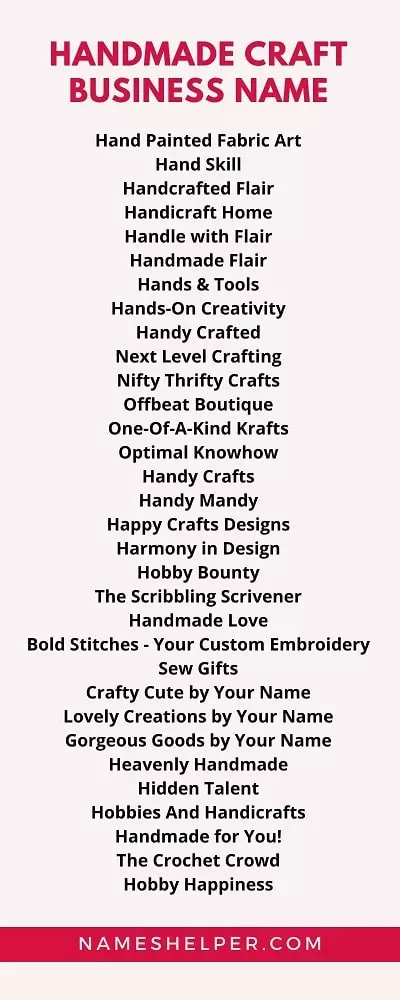 Handmade Craft Business Name