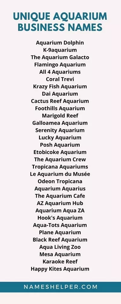 Unique Aquarium Business Names